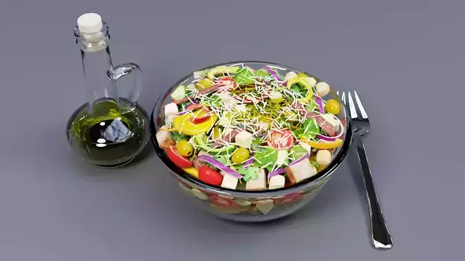 Salad 001 3D model 4