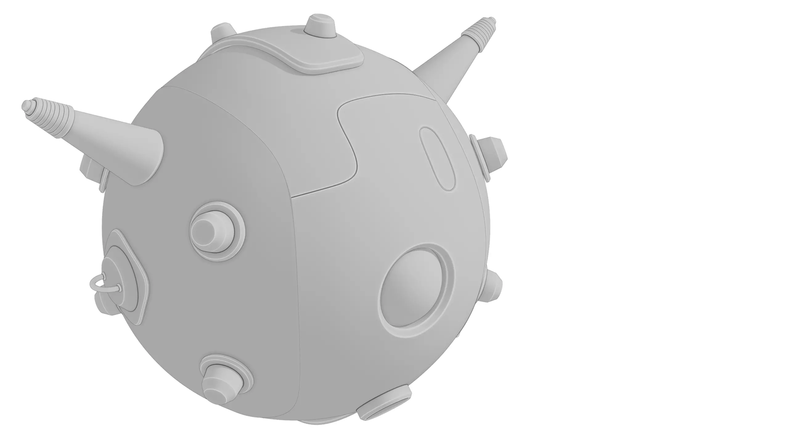 Sphere robot Low-poly 3D model_28