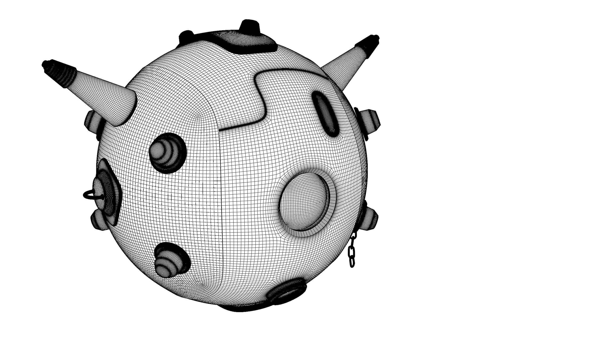 Sphere robot Low-poly 3D model_21