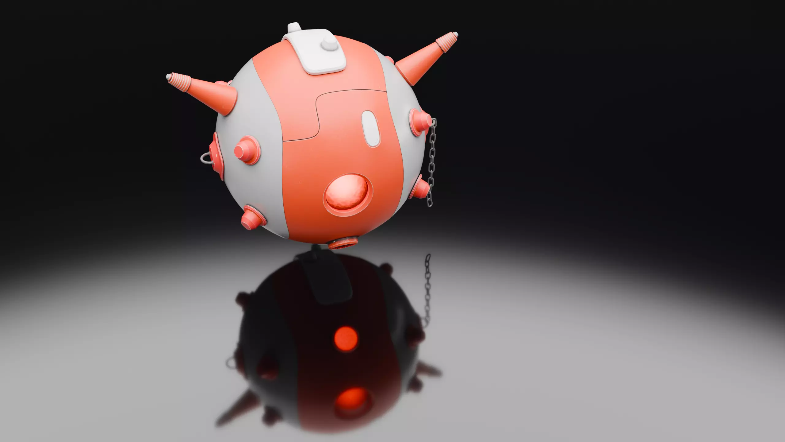 Sphere robot Low-poly 3D model_29