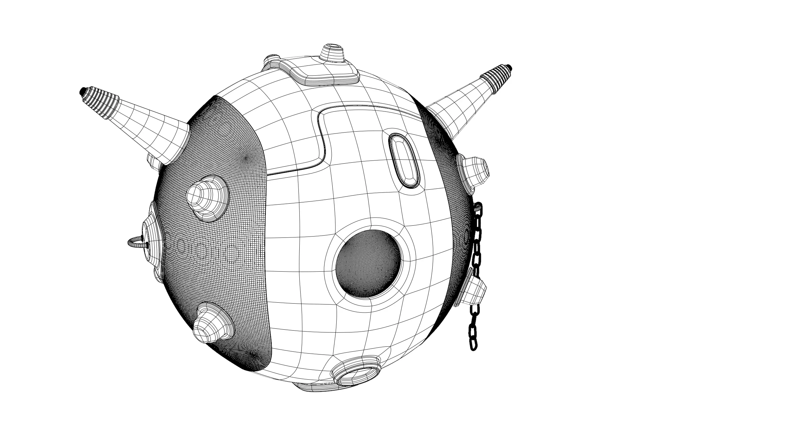 Sphere robot Low-poly 3D model_5