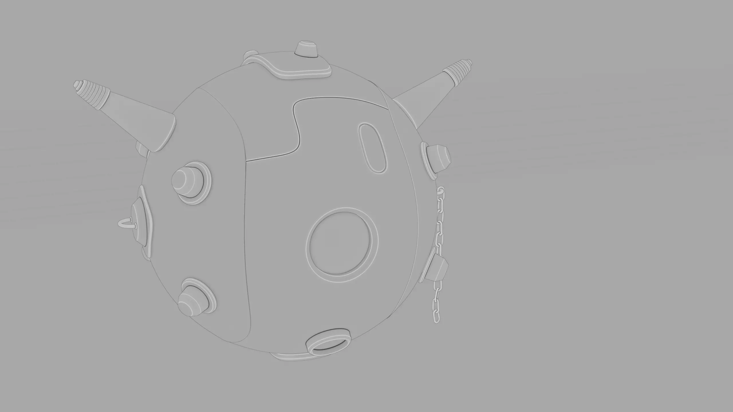 Sphere robot Low-poly 3D model_2