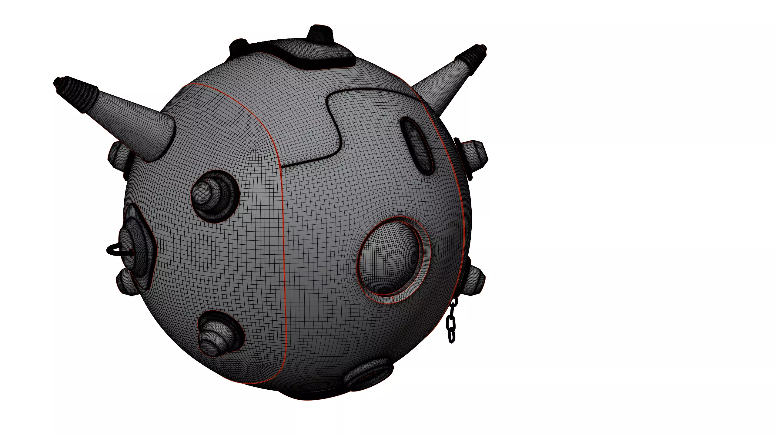 Sphere robot Low-poly 3D model_38