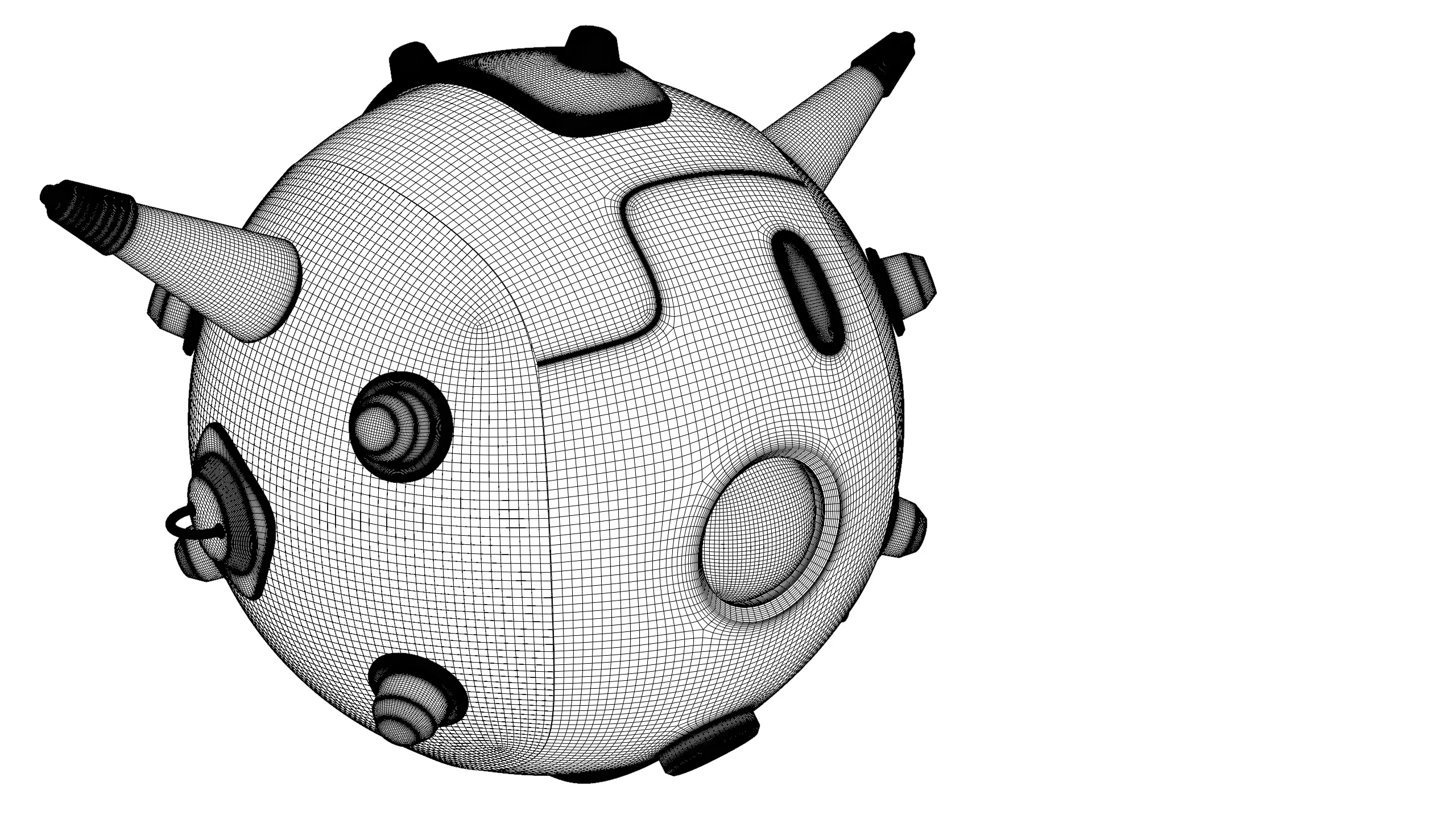 Sphere robot Low-poly 3D model_33
