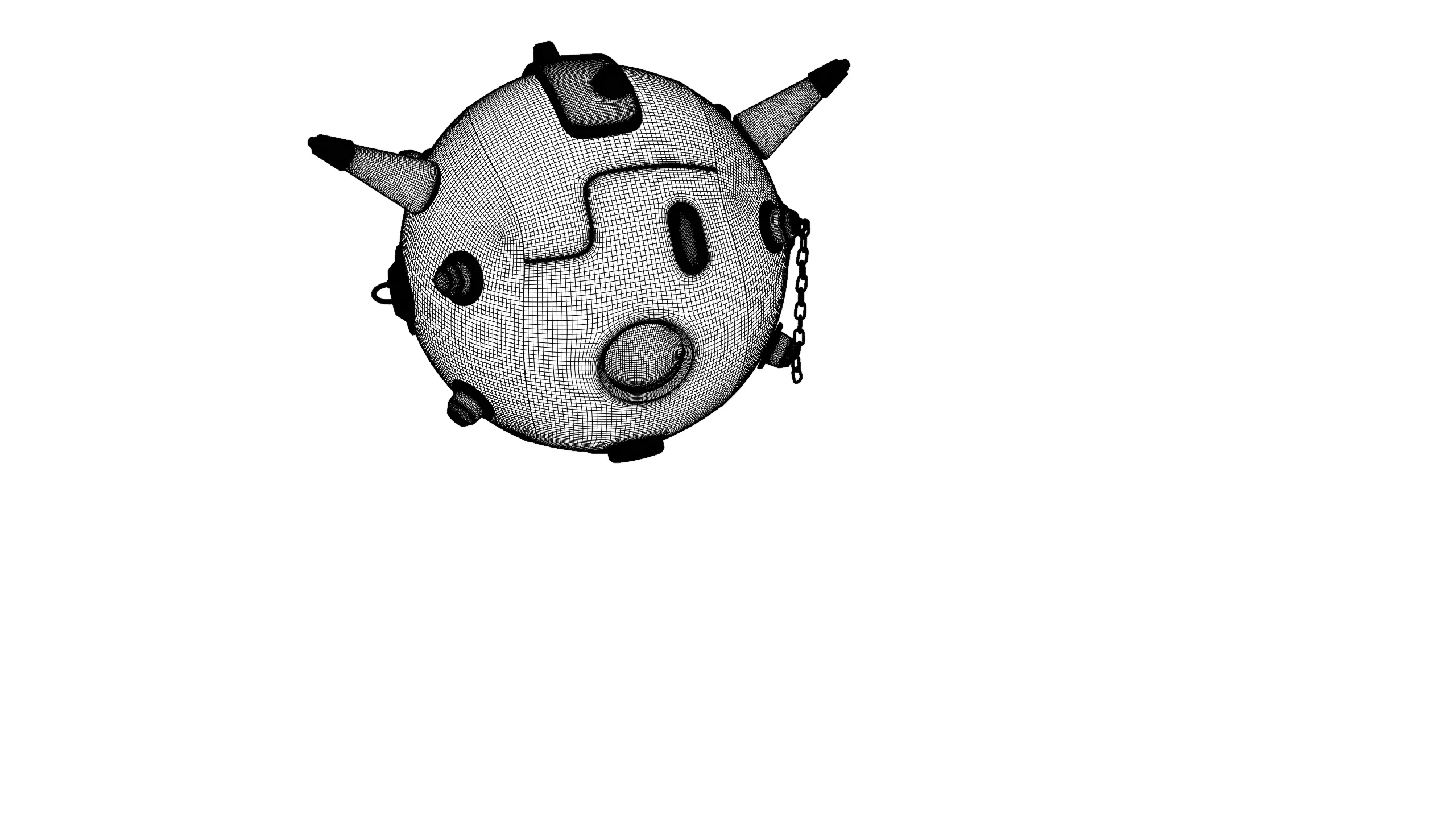 Sphere robot Low-poly 3D model_32