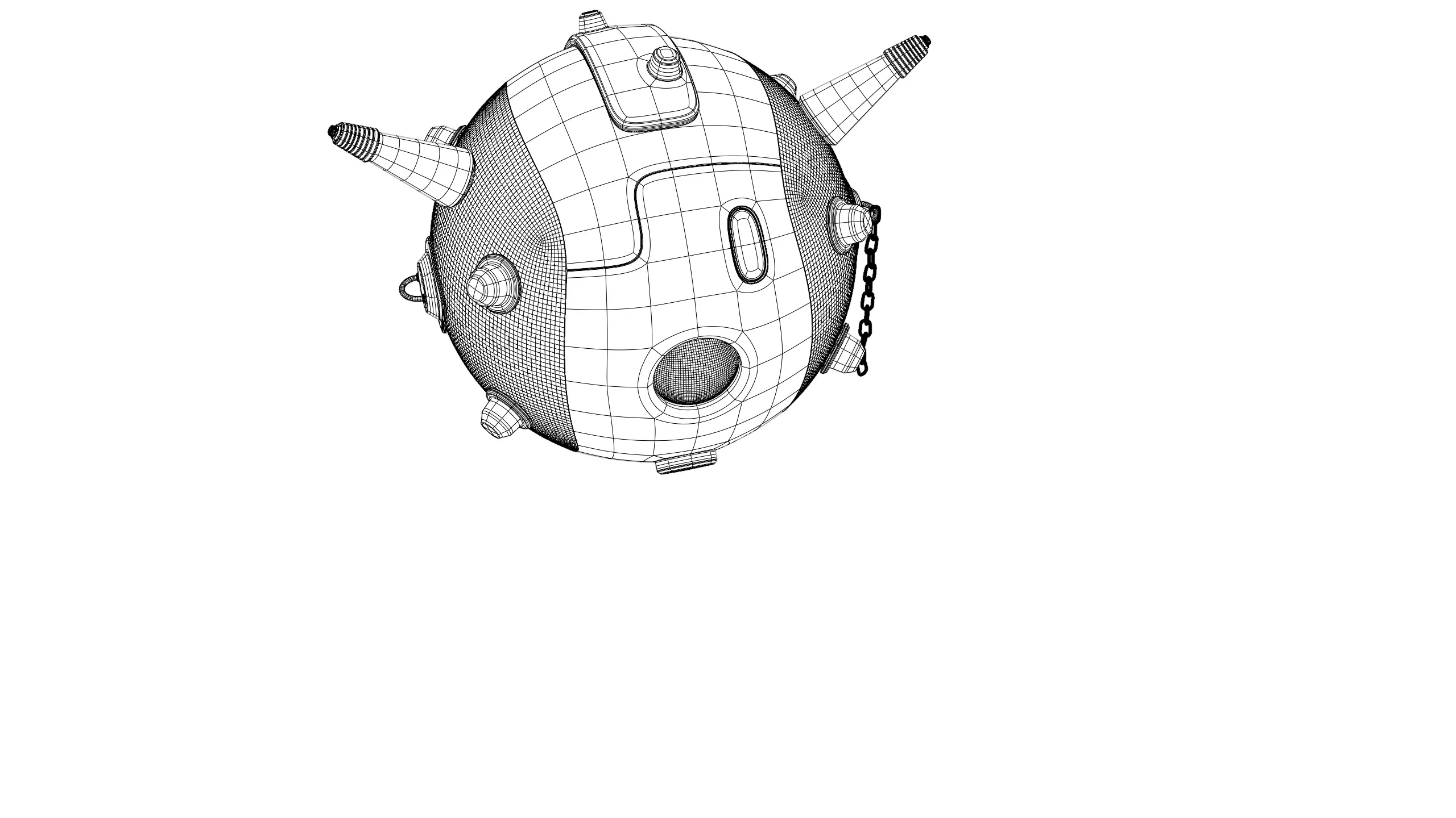 Sphere robot Low-poly 3D model_37
