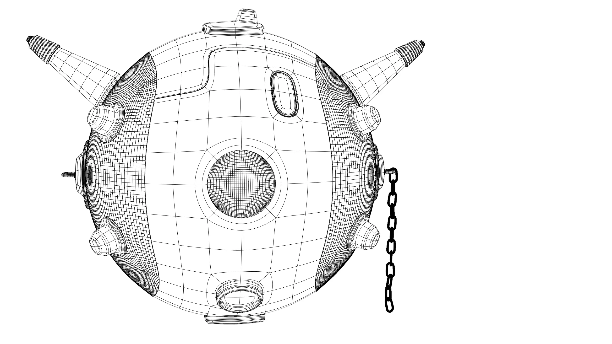 Sphere robot Low-poly 3D model_9