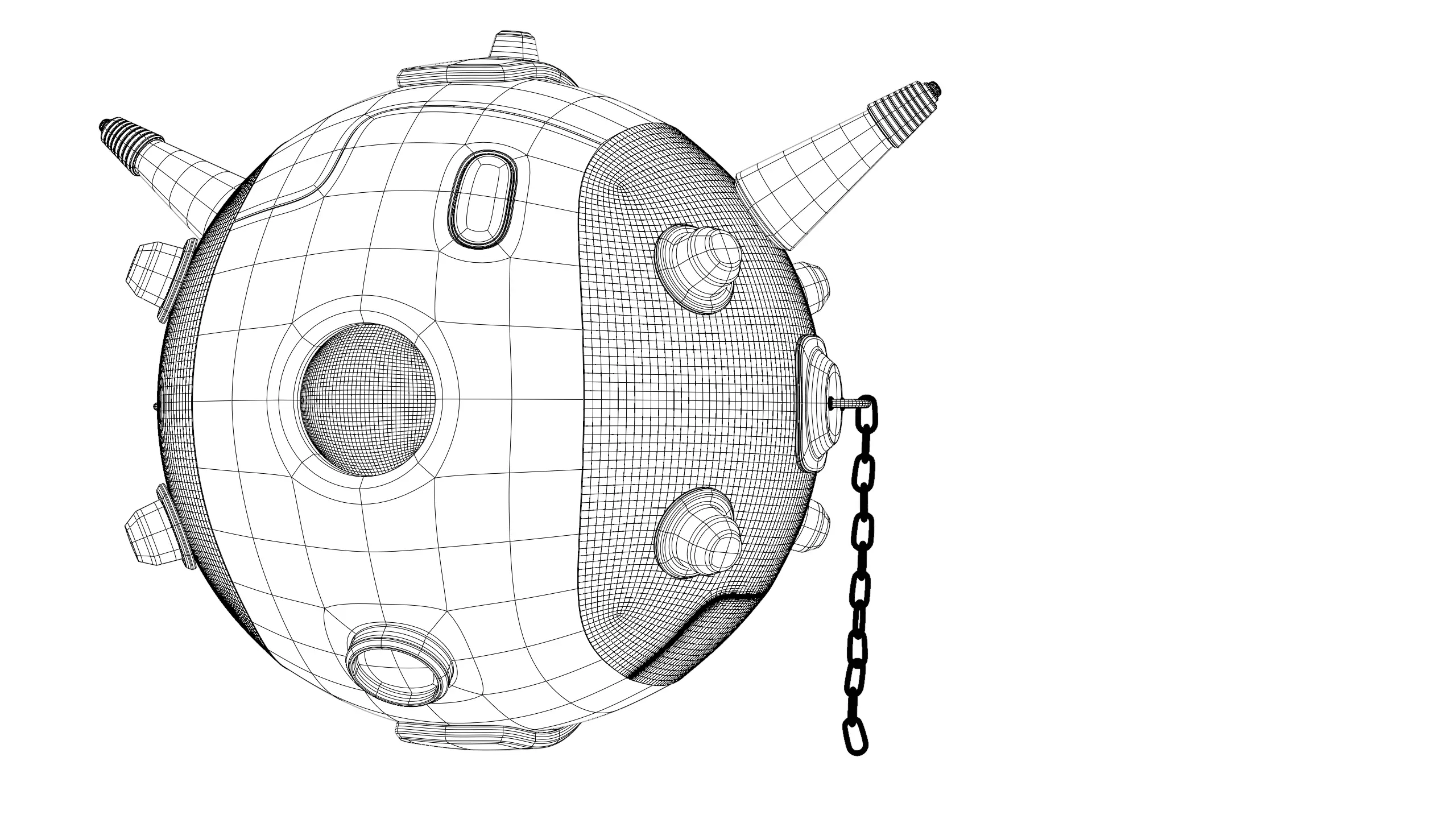 Sphere robot Low-poly 3D model_13