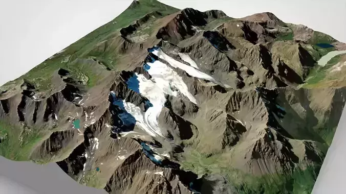 Mountain landscape  Flute and Organ glacier Anchorage Alaska USA