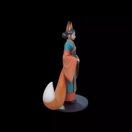 1924COLORFUL Fox Spirit Woman in Pu Song Ling Style 3D print model_27