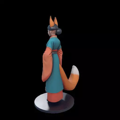 1924COLORFUL Fox Spirit Woman in Pu Song Ling Style 3D print model_14