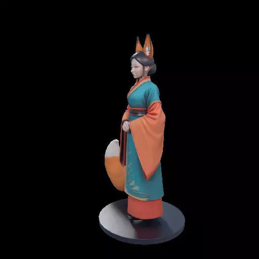 1924COLORFUL Fox Spirit Woman in Pu Song Ling Style 3D print model_19