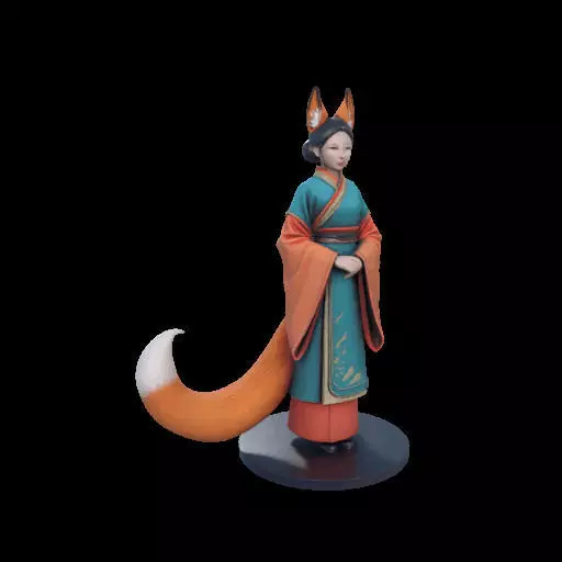 1924COLORFUL Fox Spirit Woman in Pu Song Ling Style 3D print model_13