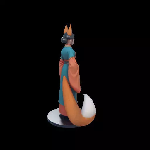 1924COLORFUL Fox Spirit Woman in Pu Song Ling Style 3D print model_3