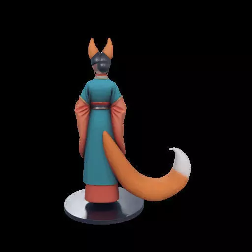 1924COLORFUL Fox Spirit Woman in Pu Song Ling Style 3D print model_8