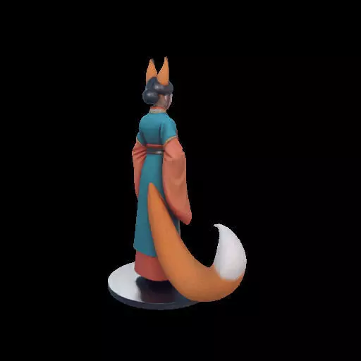 1924COLORFUL Fox Spirit Woman in Pu Song Ling Style 3D print model_4