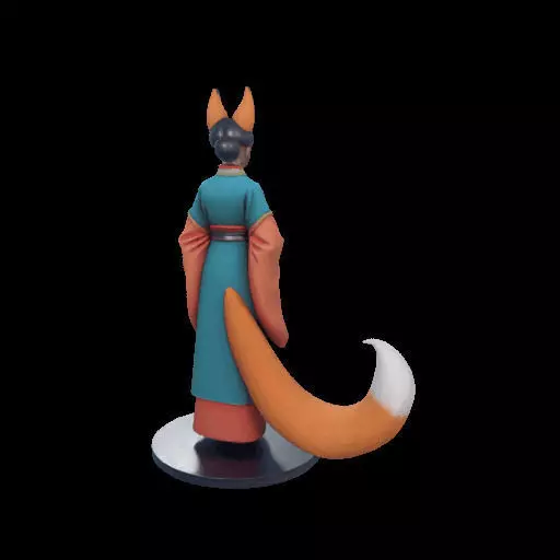 1924COLORFUL Fox Spirit Woman in Pu Song Ling Style 3D print model_6