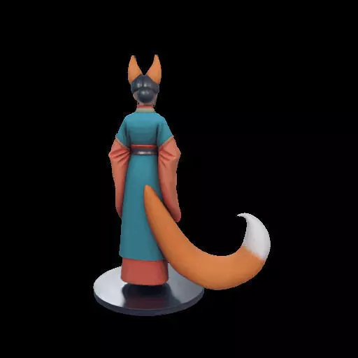1924COLORFUL Fox Spirit Woman in Pu Song Ling Style 3D print model_7