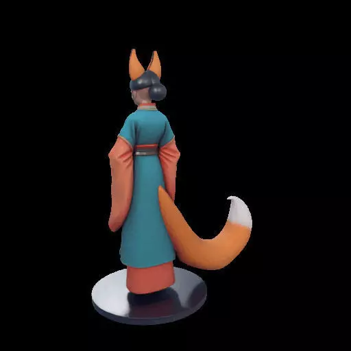 1924COLORFUL Fox Spirit Woman in Pu Song Ling Style 3D print model_11