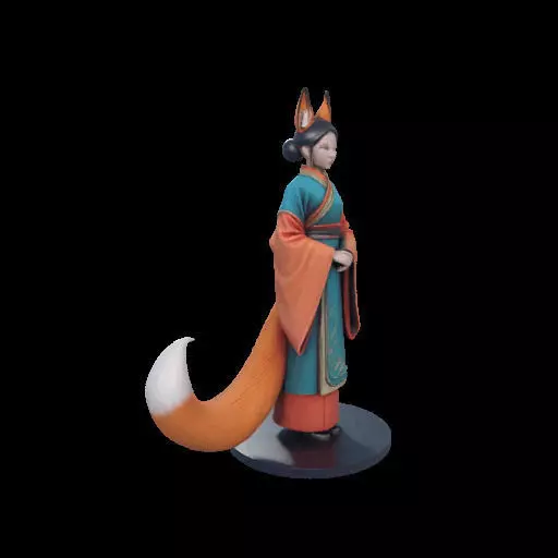 1924COLORFUL Fox Spirit Woman in Pu Song Ling Style 3D print model_25
