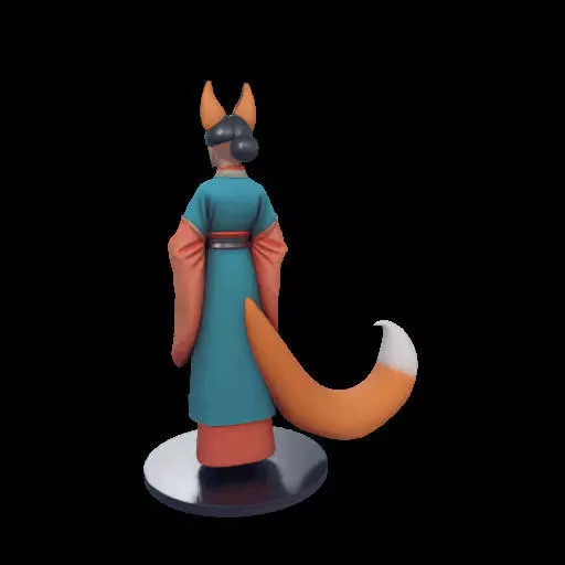1924COLORFUL Fox Spirit Woman in Pu Song Ling Style 3D print model_10