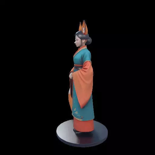 1924COLORFUL Fox Spirit Woman in Pu Song Ling Style 3D print model_18