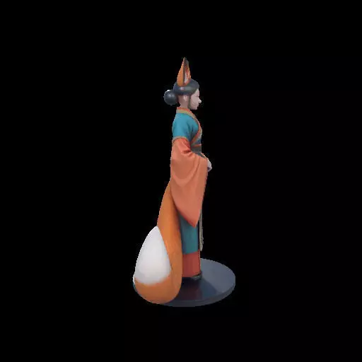 1924COLORFUL Fox Spirit Woman in Pu Song Ling Style 3D print model_28