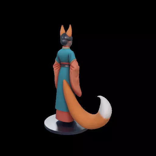 1924COLORFUL Fox Spirit Woman in Pu Song Ling Style 3D print model_5