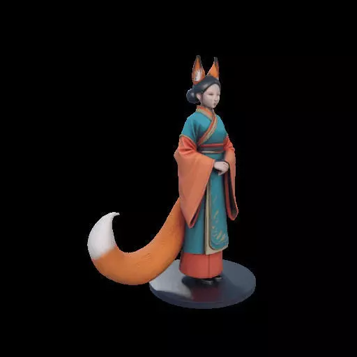 1924COLORFUL Fox Spirit Woman in Pu Song Ling Style 3D print model_24