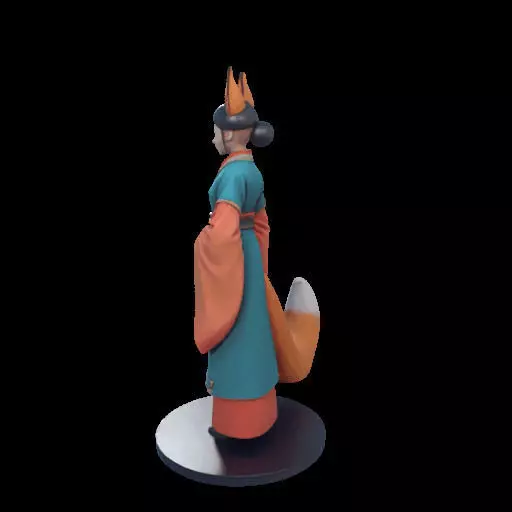 1924COLORFUL Fox Spirit Woman in Pu Song Ling Style 3D print model_15