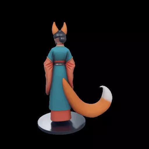 1924COLORFUL Fox Spirit Woman in Pu Song Ling Style 3D print model_9