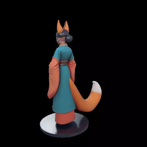 1924COLORFUL Fox Spirit Woman in Pu Song Ling Style 3D print model_12