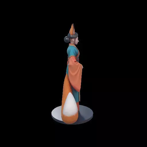 1924COLORFUL Fox Spirit Woman in Pu Song Ling Style 3D print model_29