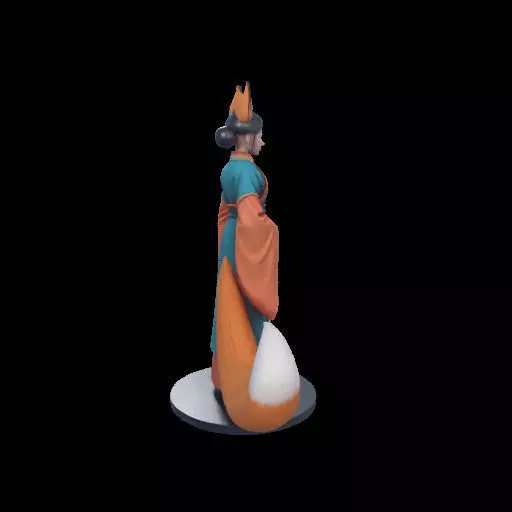 1924COLORFUL Fox Spirit Woman in Pu Song Ling Style 3D print model_30