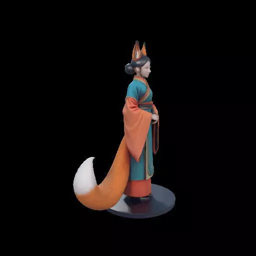 1924COLORFUL Fox Spirit Woman in Pu Song Ling Style 3D print model_26