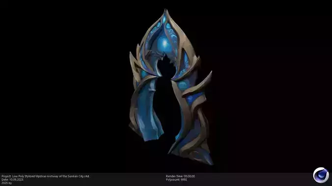 Low Poly Stylized Mystical Archway of the Sunken City