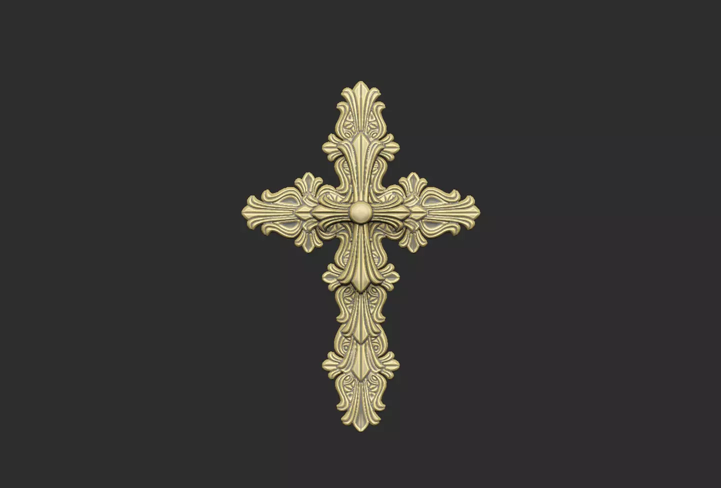 Cross luxury gothic design queen princess 3D print model_2