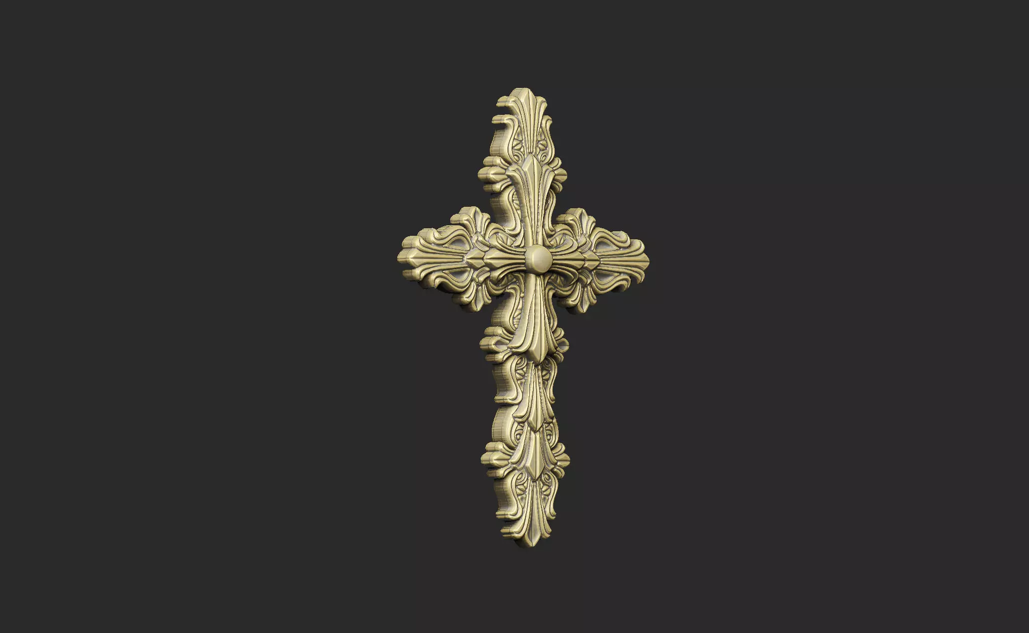 Cross luxury gothic design queen princess 3D print model_1