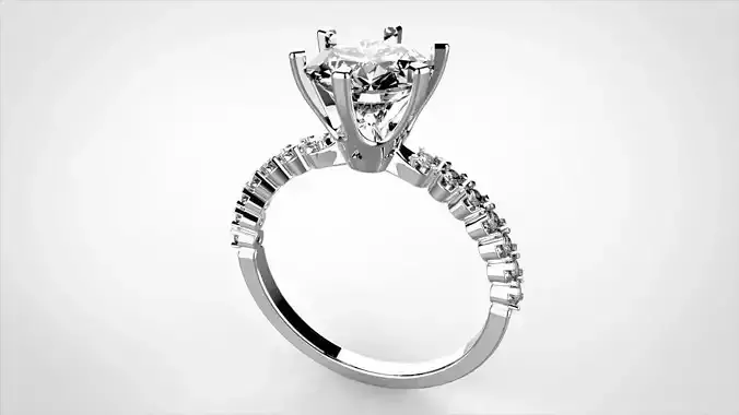 Solitaire engagement ring size 50