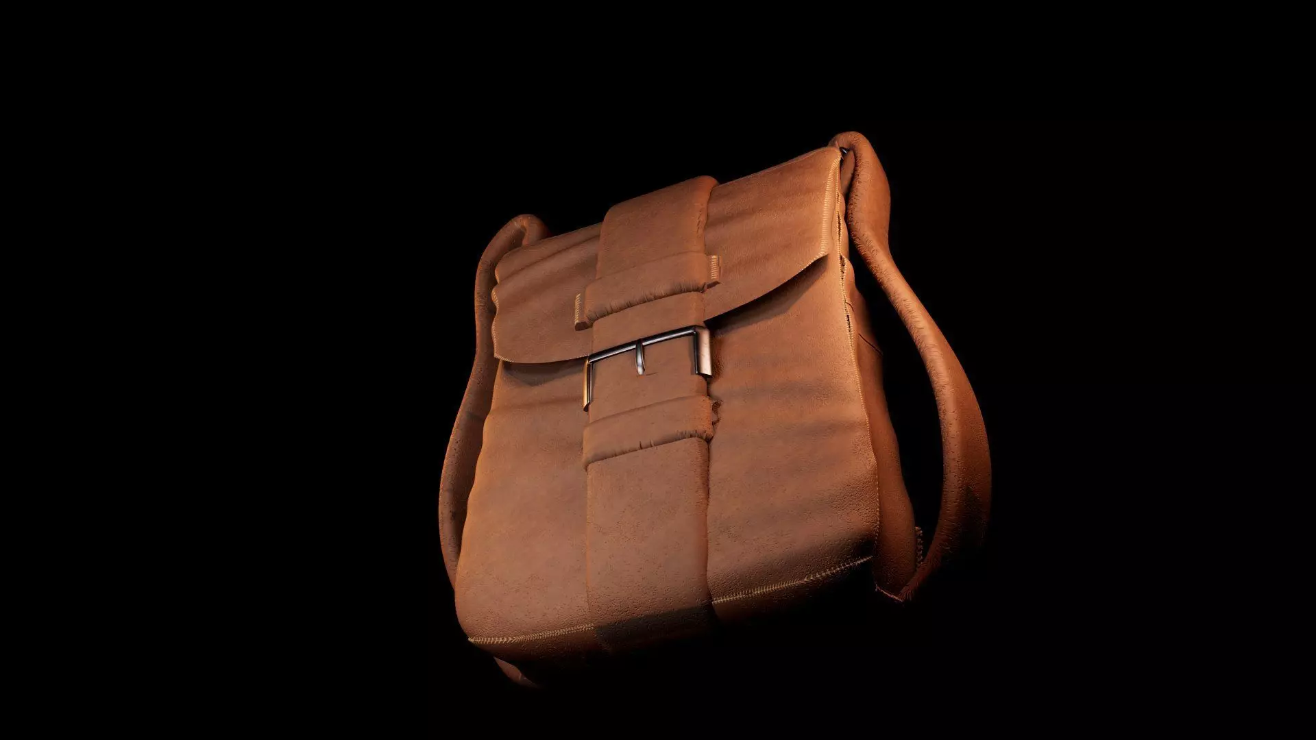 Low-Poly Leather Crossbody Bag Low-poly 3D model_4