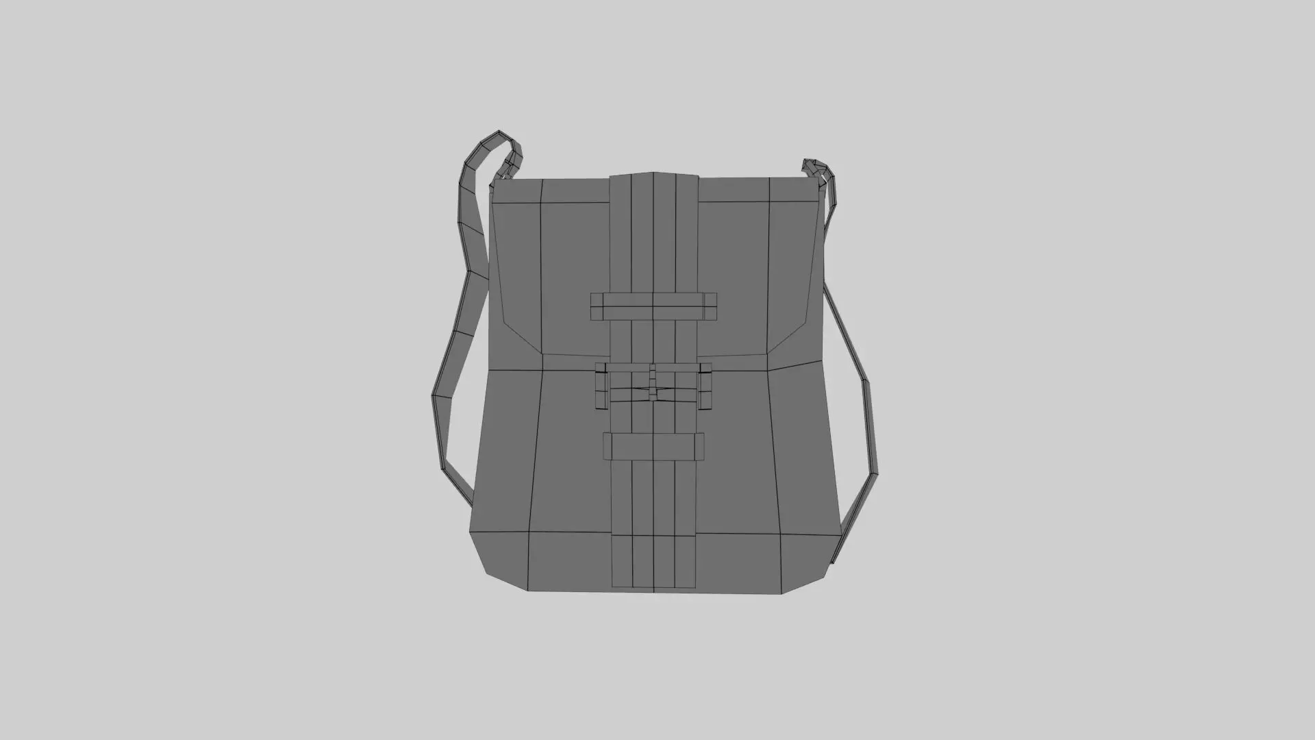 Low-Poly Leather Crossbody Bag Low-poly 3D model_5