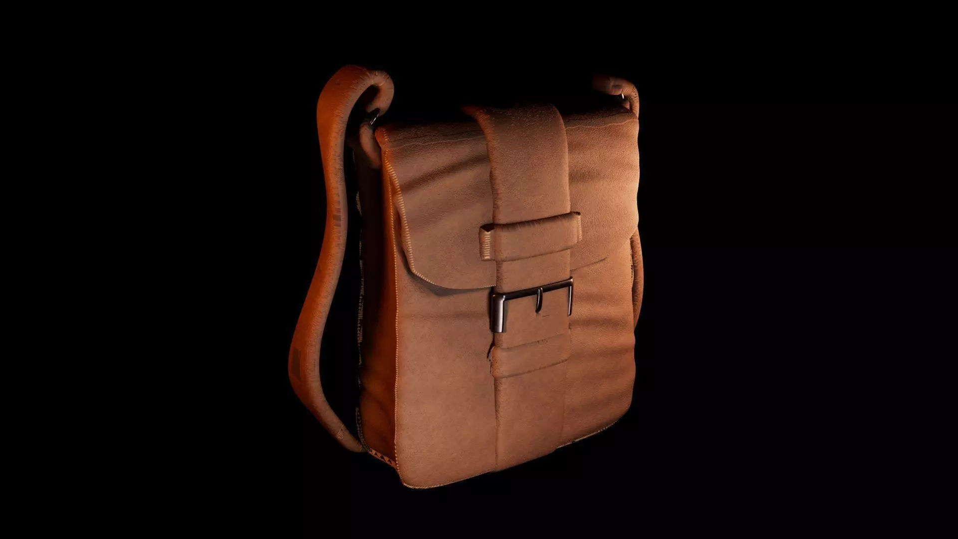 Low-Poly Leather Crossbody Bag Low-poly 3D model_3