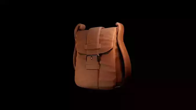 Low-Poly Leather Crossbody Bag Low-poly 3D model