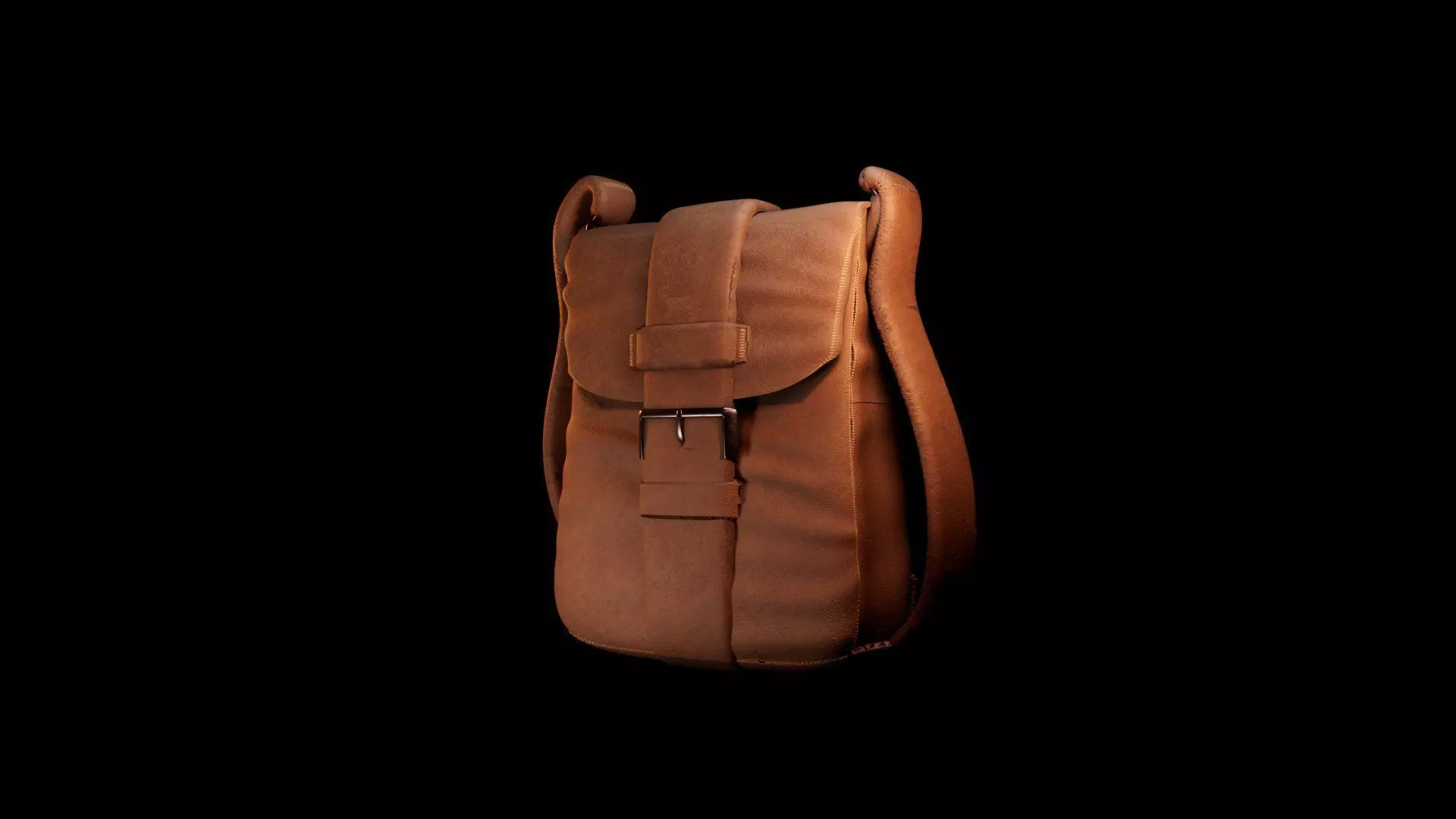 Low-Poly Leather Crossbody Bag Low-poly 3D model_0