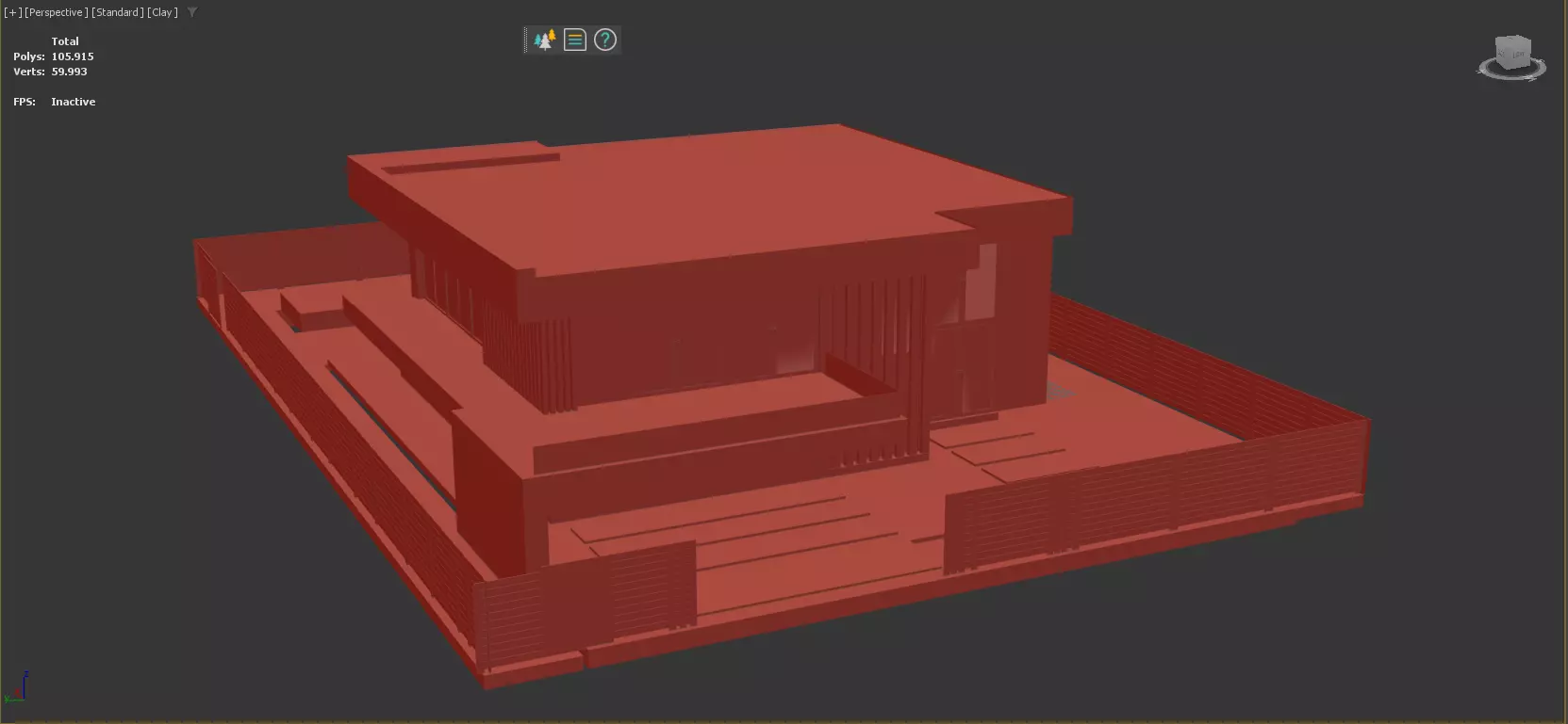 Modern Minimalist Villa with Interior Exterior Scene  Low-poly 3D model_10