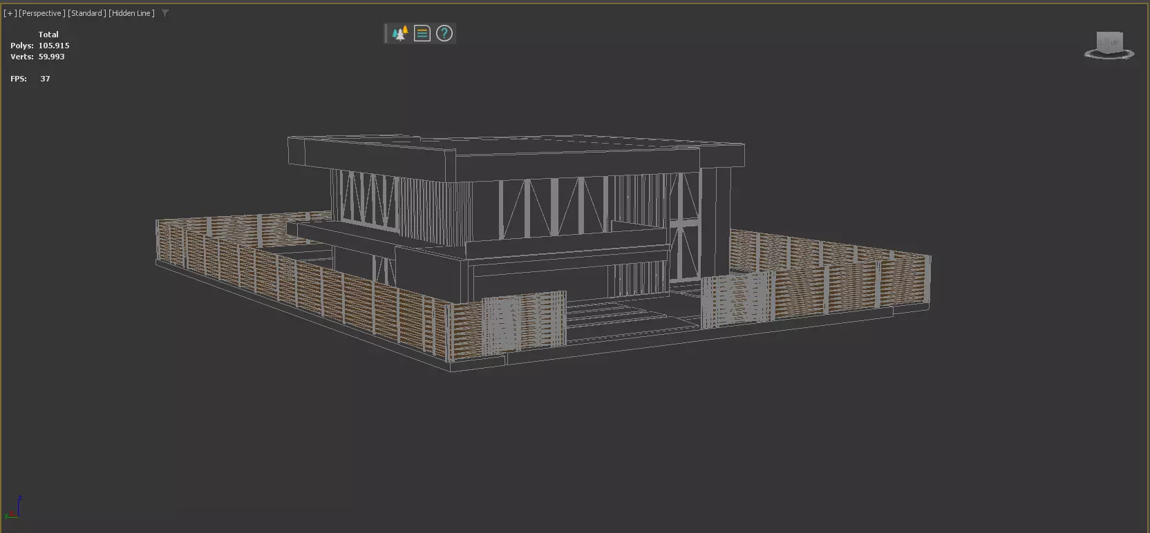 Modern Minimalist Villa with Interior Exterior Scene  Low-poly 3D model_11