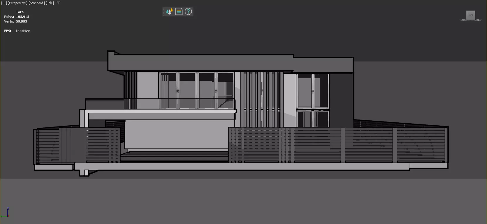 Modern Minimalist Villa with Interior Exterior Scene  Low-poly 3D model_13