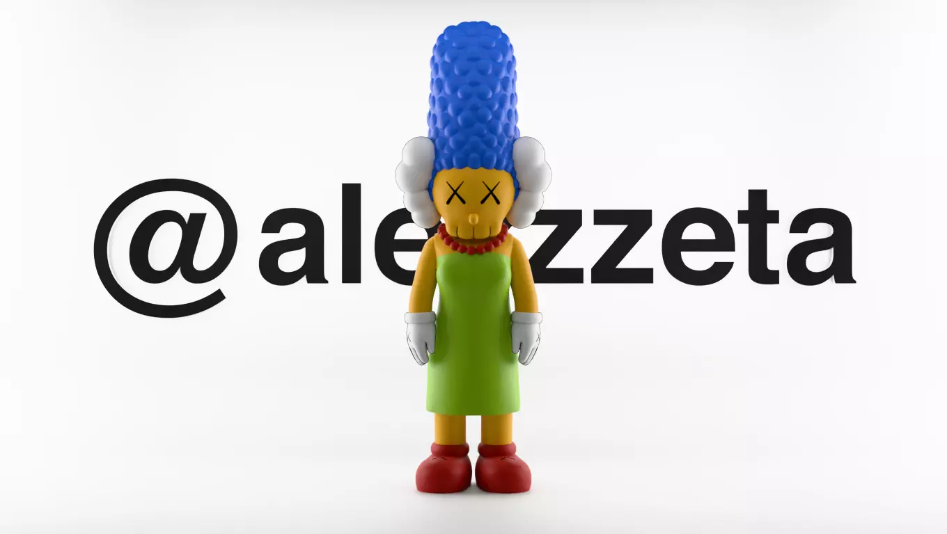 Kaws Marge Simpson Textured Low-poly 3D model