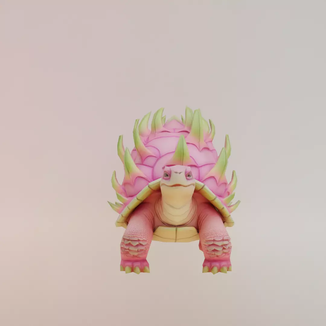 Torrtuginni Dragonfrutinni Italian brainrot Low Poly Character Low-poly 3D model_0