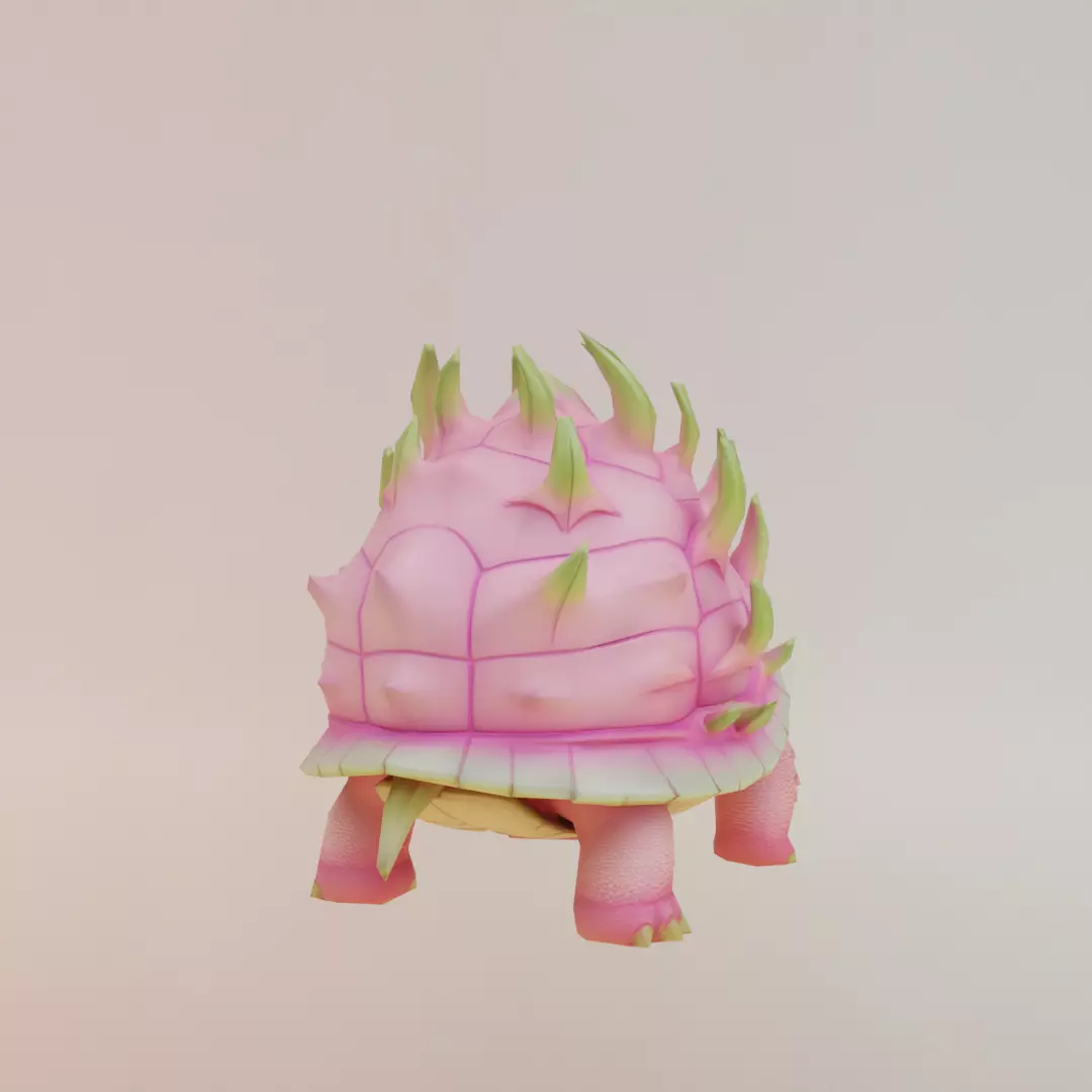 Torrtuginni Dragonfrutinni Italian brainrot Low Poly Character Low-poly 3D model_7